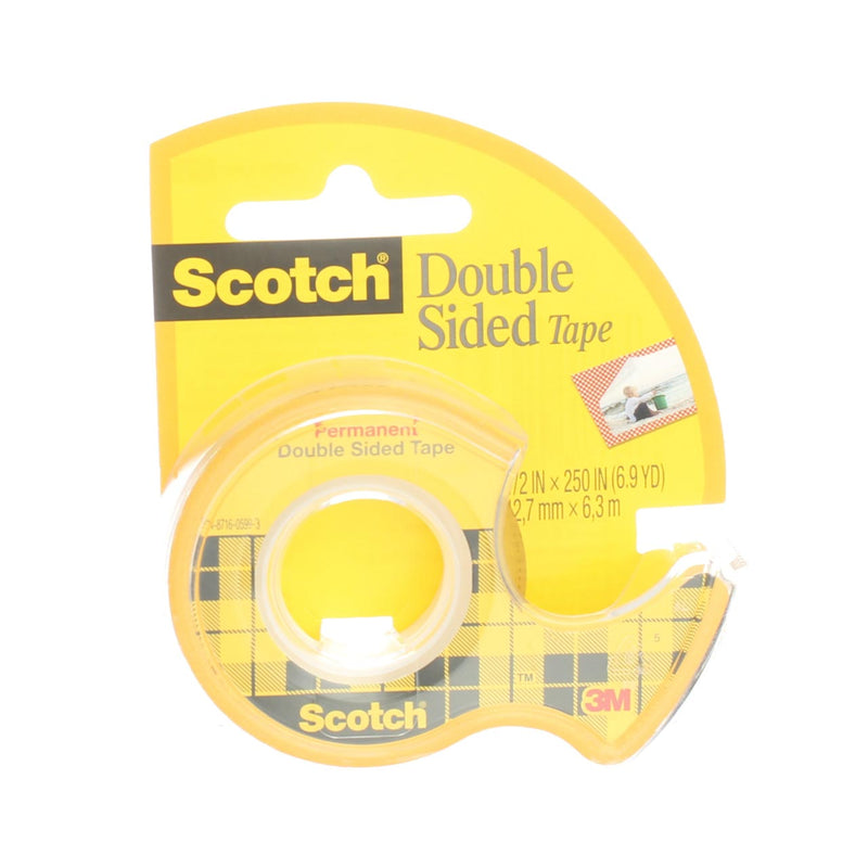 Scotch Double-Sided Tape, Permanent, 0.5in X 250in