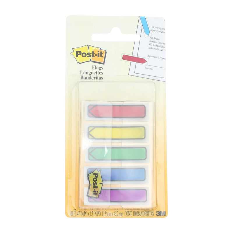 Post-it Arrow Page Flags, 5 Color, 0.47in x 1.7in, 100 Ct