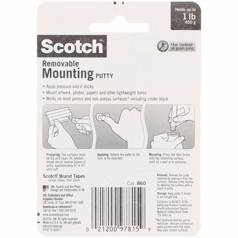 Scotch Removable Mounting Putty, 2 oz