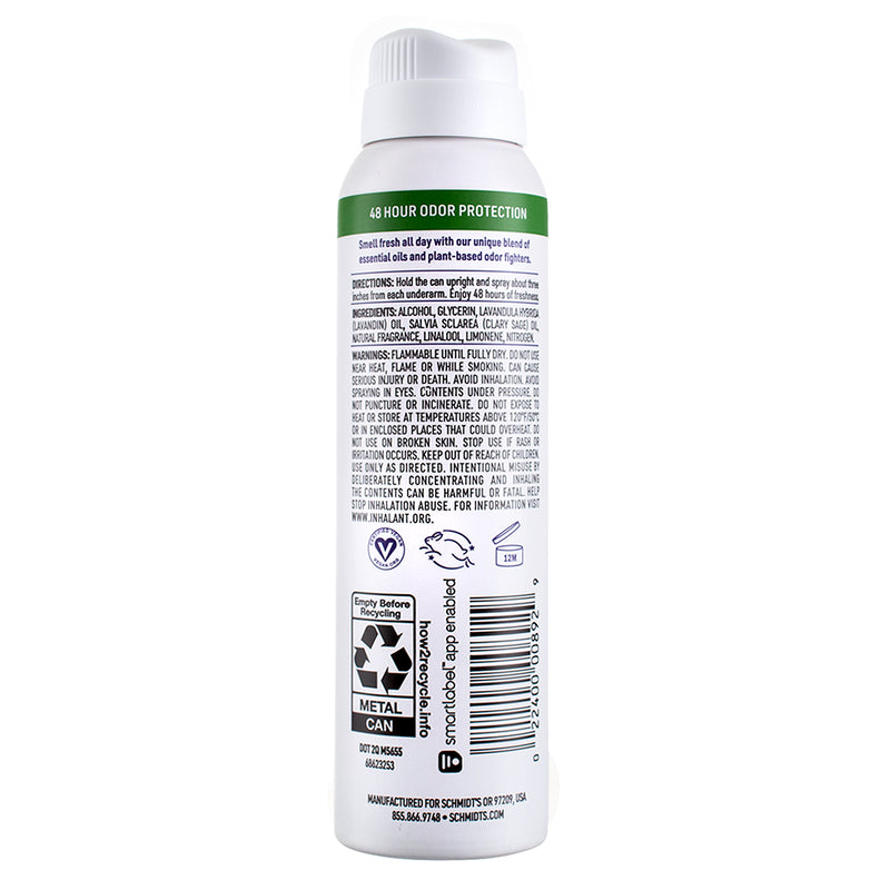 Schmidts Natural Deodorant Spray, Lavender & Sage, 3.2 oz