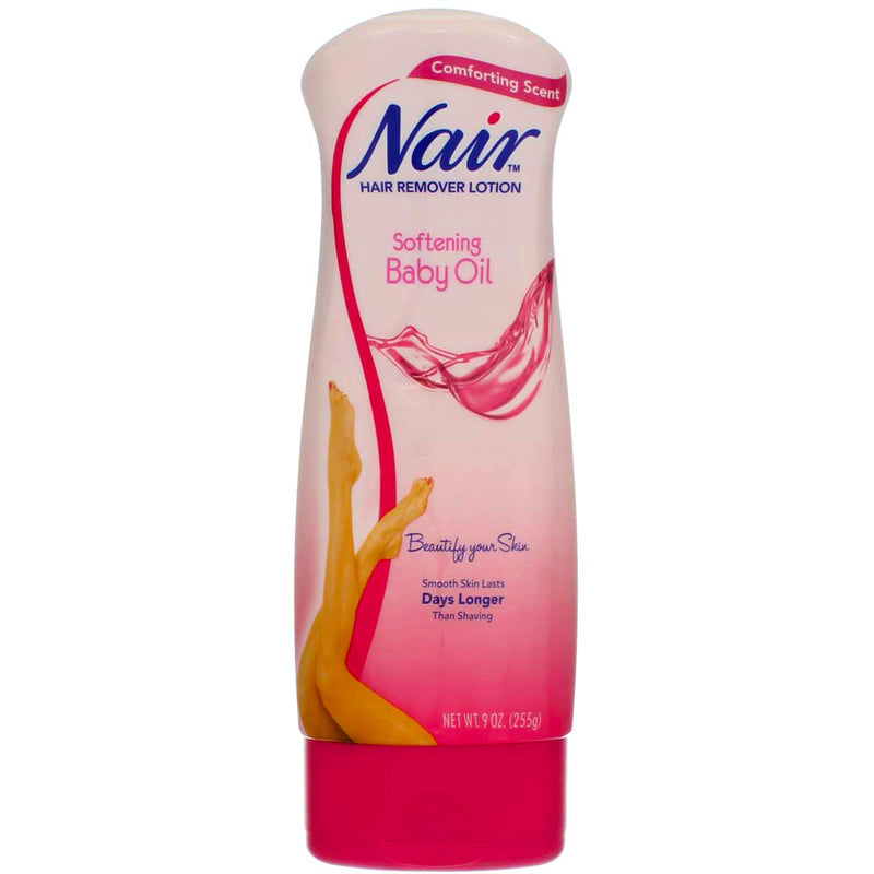 Nair Hair Removal Lotion, Softening Baby Oil, 9 oz