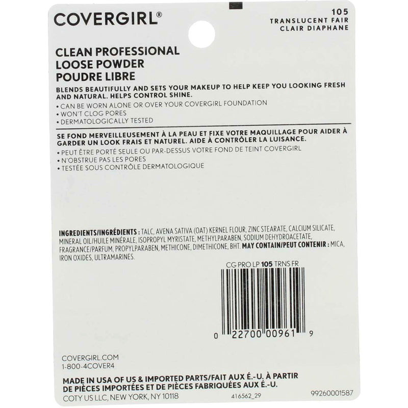 CoverGirl Professional Loose Powder, Translucent Fair 105, 0.71 oz
