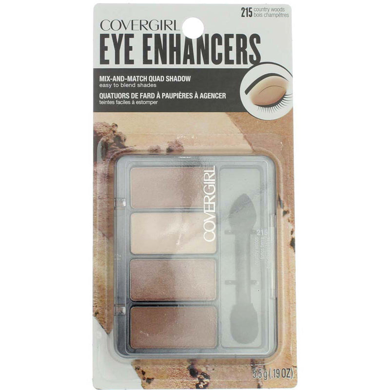 CoverGirl Eye Enhancers Mix-n-Match Quad Eyeshadow, Country Woods 215, 0.19 oz