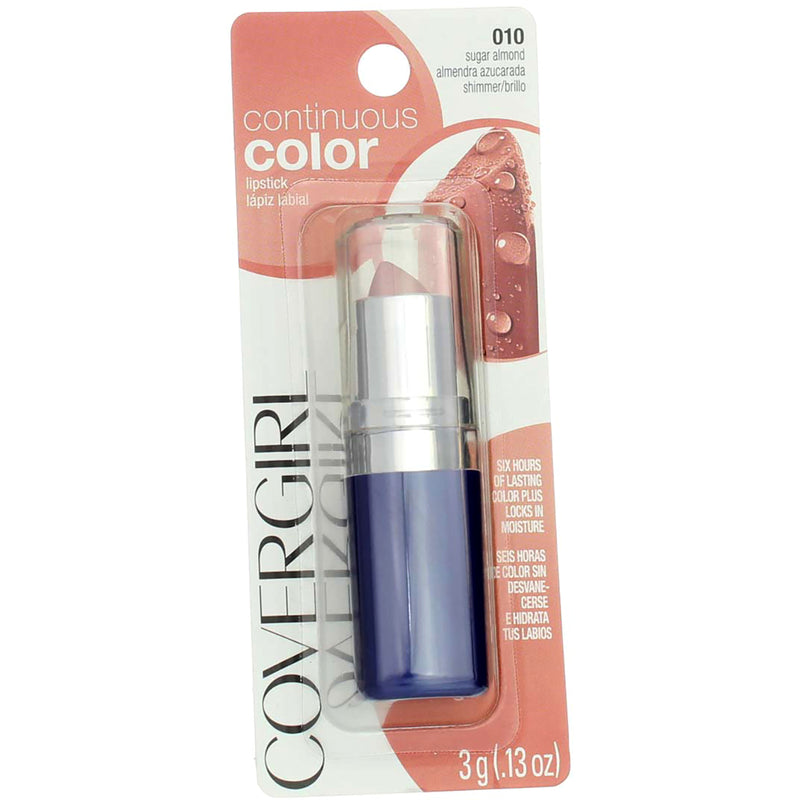 CoverGirl Continuous Color Lipstick, Sugar Almond, 0.13 oz