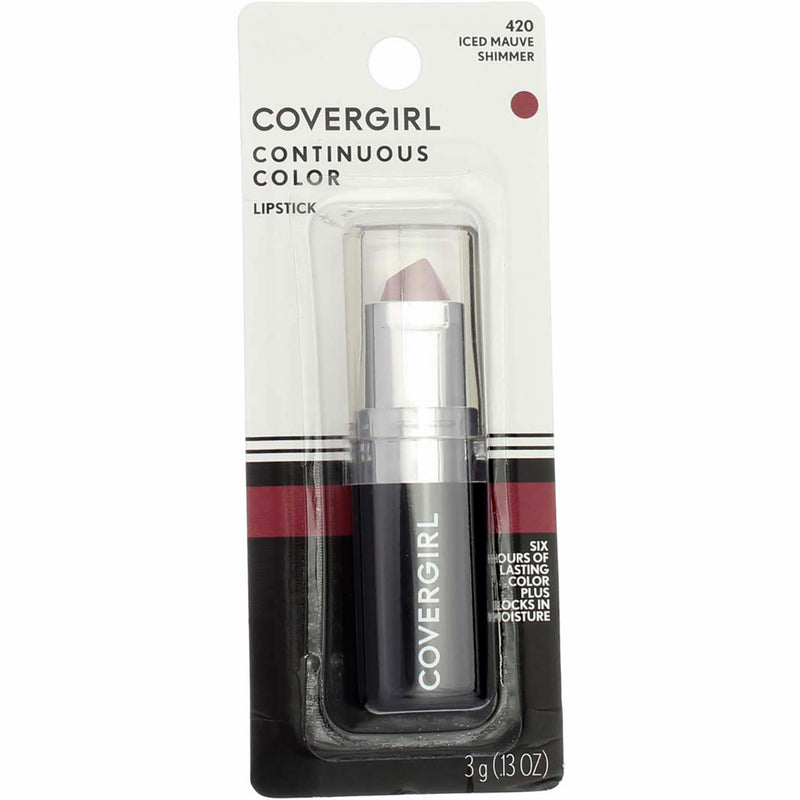 CoverGirl Continuous Color Lipstick, Iced Mauve, 0.13 oz