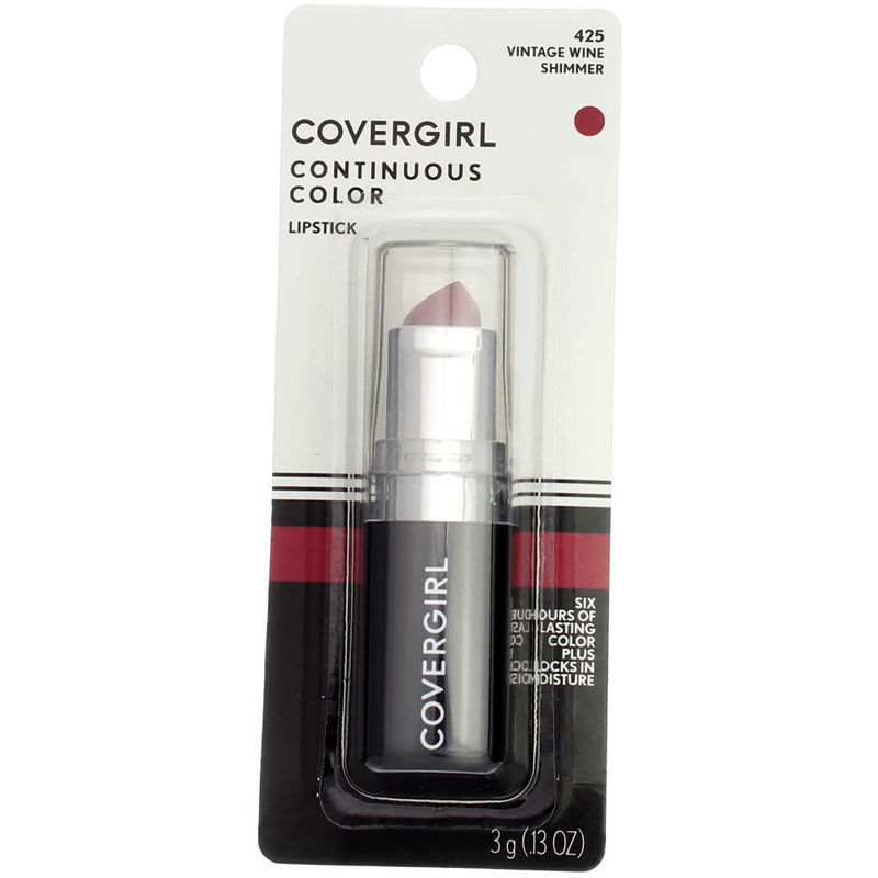 Covergirl Continuous Color Lipstick, 425 Vintage Wine, 0.13 Oz
