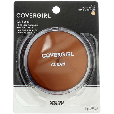 CoverGirl Clean Pressed Powder, Buff Beige 125, 0.39 oz