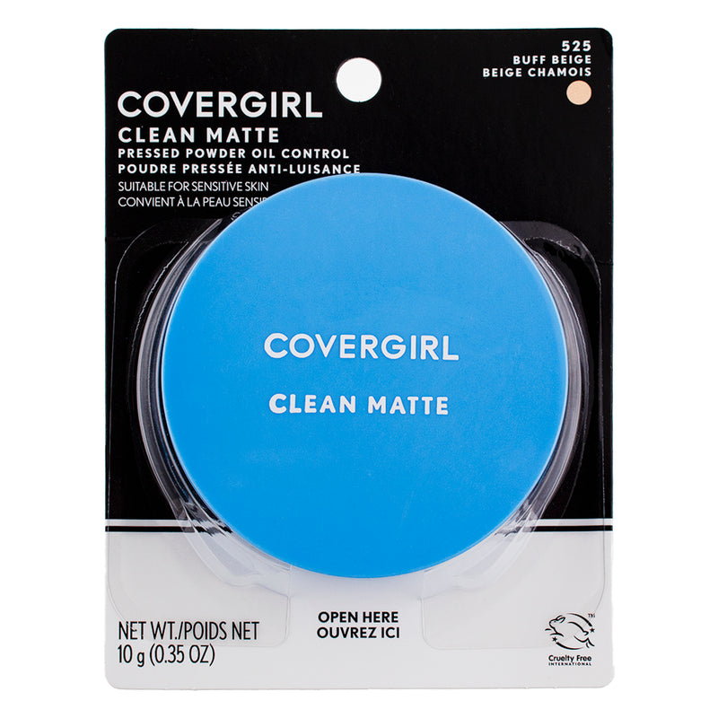 CoverGirl Clean Matte Pressed Powder, Buff Beige 525, 0.35 oz