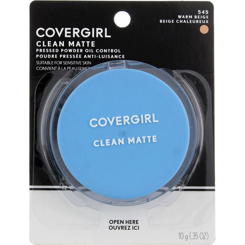CoverGirl Clean Matte Pressed Powder, Warm Beige 545, 0.35 oz