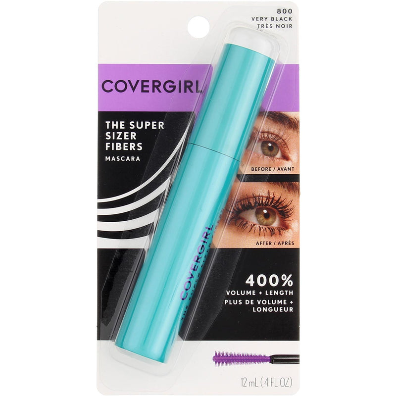 CoverGirl The Super Sizer Fibers Mascara, Very Black 800, 0.4 fl oz