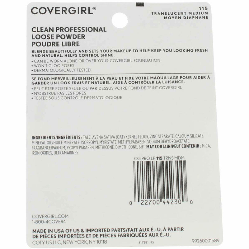 CoverGirl Professional Loose Powder, Translucent Medium 115, 0.71 oz
