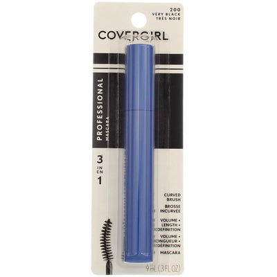 CoverGirl Professional Curved Brush Washable Mascara, Very Black 200, 0.3 fl oz