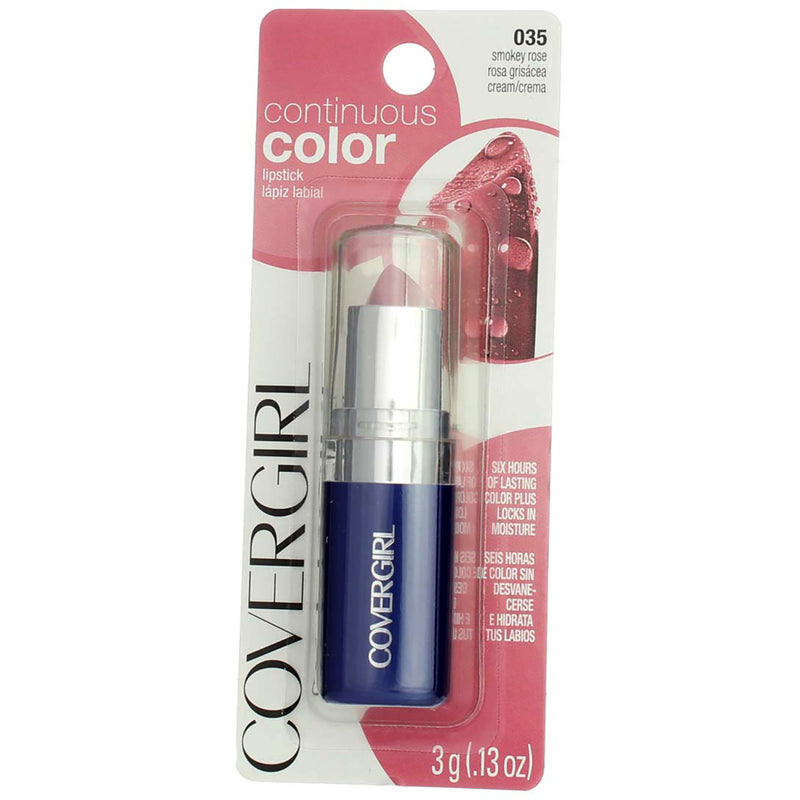 CoverGirl Continuous Color Lipstick, Smokey Rose, 0.13 oz