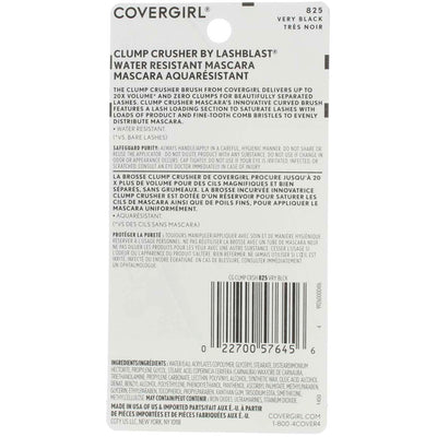 CoverGirl LashBlast Clump Crusher Water Resistant Mascara, Very Black 825, 0.44 fl oz