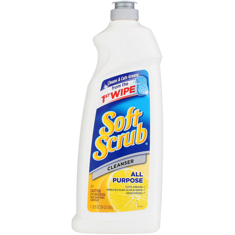 Soft Scrub Total All Purpose Bath & Kitchen Cleanser, Lemon Scent 24 oz