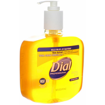 Liquid Dial 80790EA Liquid Gold Antimicrobial Soap- Unscented Liquid- 16 oz Pump Bottle