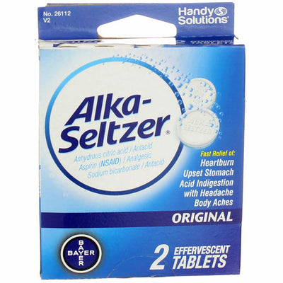 AlkaSeltzer Original Antacid Effervescent Tablets, 2 Ct