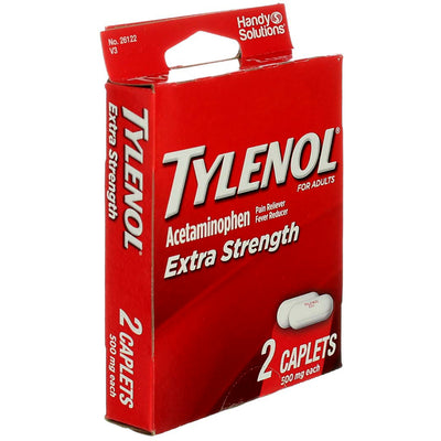 Tylenol Extra Strength Acetaminophen Caplets, 500 mg, 2 Ct