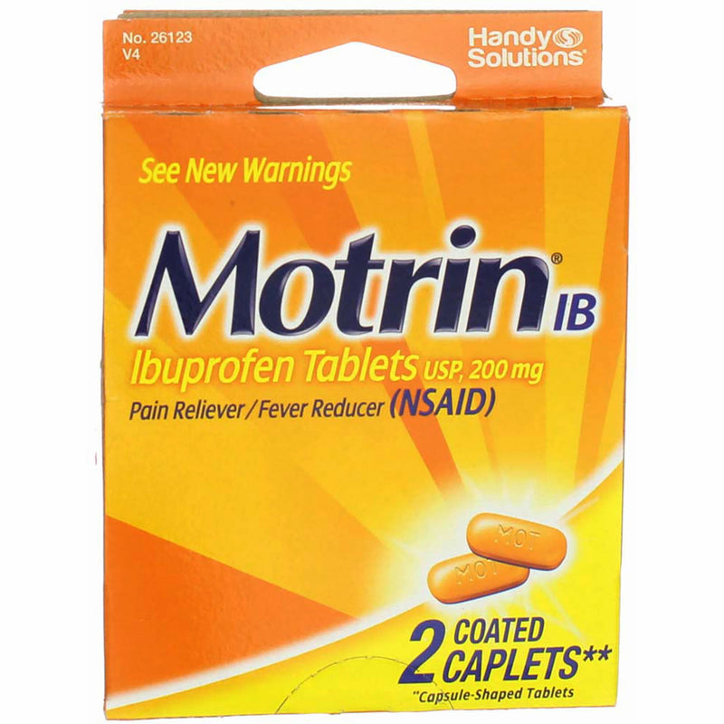 Motrin IB Ibuprofen Coated Caplets, 200 mg, 2 Ct
