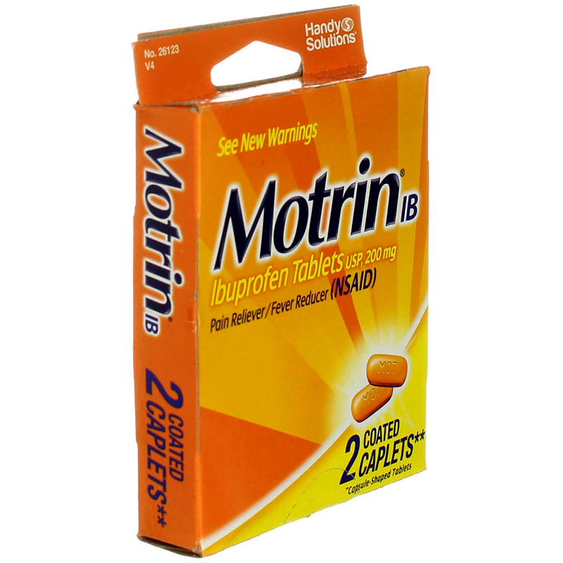 Motrin IB Ibuprofen Coated Caplets, 200 mg, 2 Ct