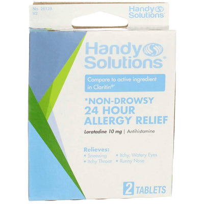 Handy Solutions Loratadine Non-Drowsy Allergy Relief Tablets, 10 mg, 2 Ct