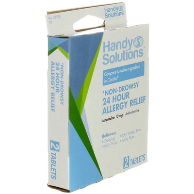 Handy Solutions Loratadine Non-Drowsy Allergy Relief Tablets, 10 mg, 2 Ct