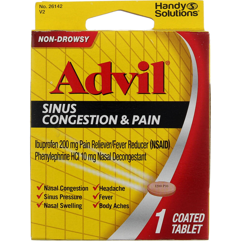Advil Sinus Congestion & Pain Coated Tablets, 220 mg