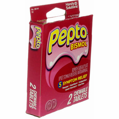 Pepto-Bismol 5 Symptom Digestive Relief Chewable Tablets, Original, 2 Ct