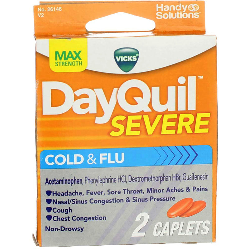 Vicks DayQuil Severe Cold & Flu Relief Caplets, 2 Ct