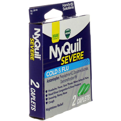 Vicks NyQuil Severe Nighttime Cold & Flu Relief Caplets, 2 Ct