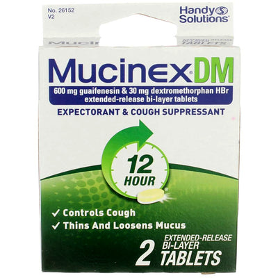 Mucinex DM Expectorant & Cough Suppressant Tablets, 12-Hour, 2 Ct