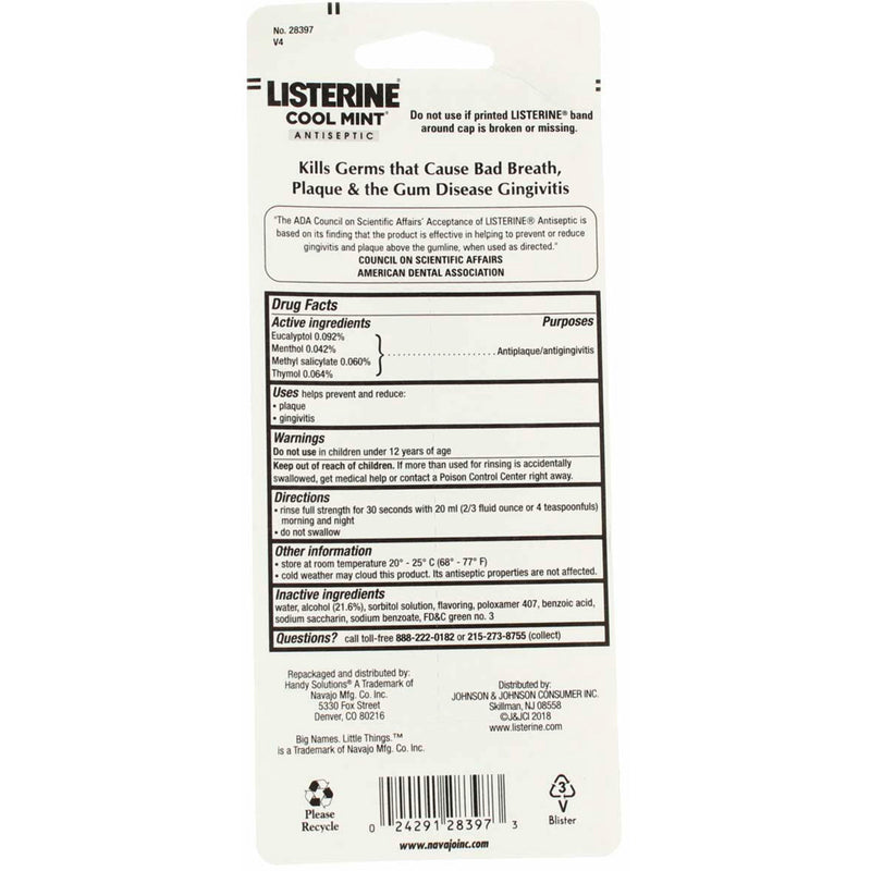 Listerine Antiseptic Mouthwash, Cool Mint, 95 mL
