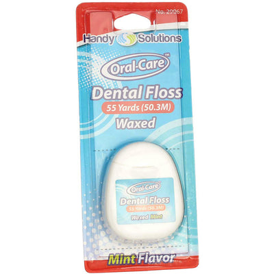 Handy Solutions Oral Care Waxed Dental Floss, Mint