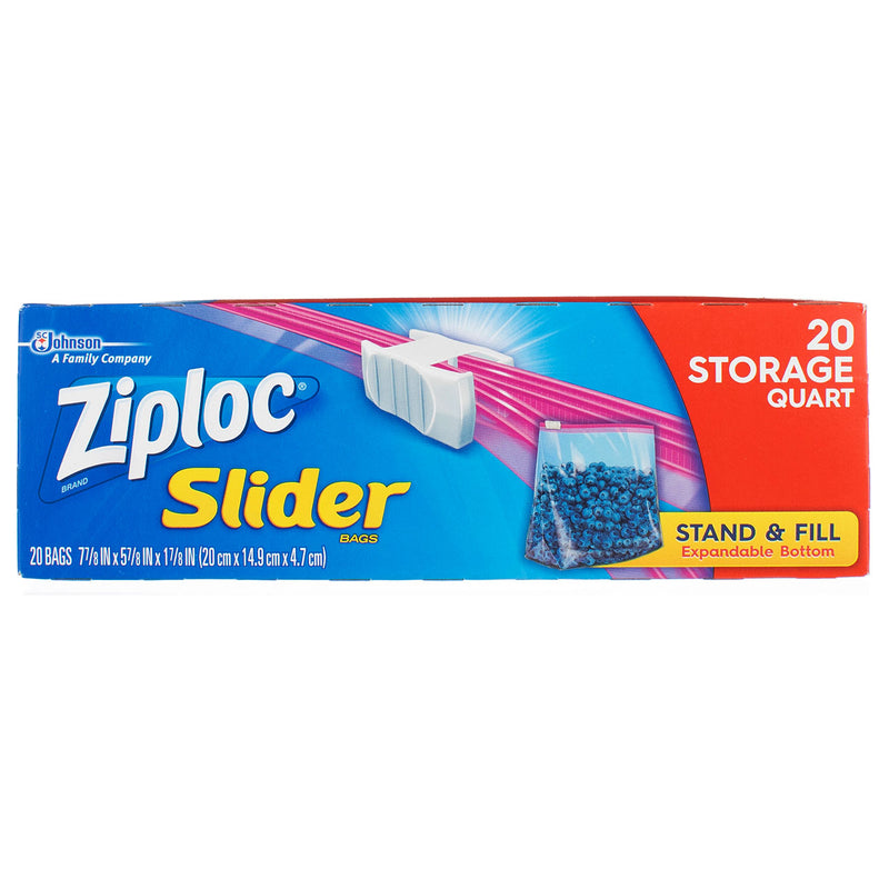Ziploc Slider Storage Bags, 1 Quart, 20 Ct