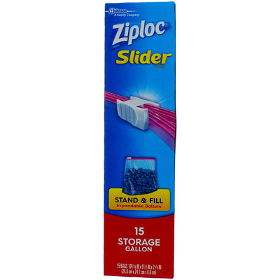 Ziploc Slider Storage Bags, 1 Gallon, 15 Ct