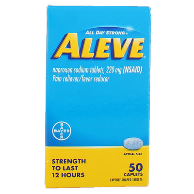Aleve All Day Strong Naproxen Caplets, 220 mg 12-Hour, 50 Ct