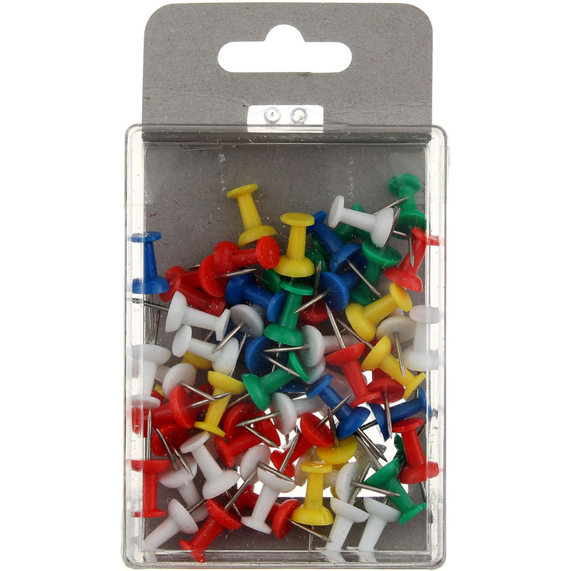 Charles Leonard Assorted Colors Push Pins, 60 Ct 1.7 oz