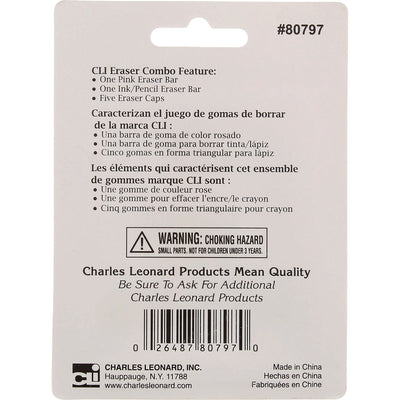 Charles Leonard Inc Combo Erasers, 7 Ct