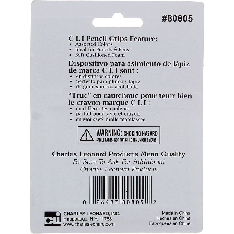 Charles Leonard Inc Assorted Colors Pencil Grips, 5 Ct