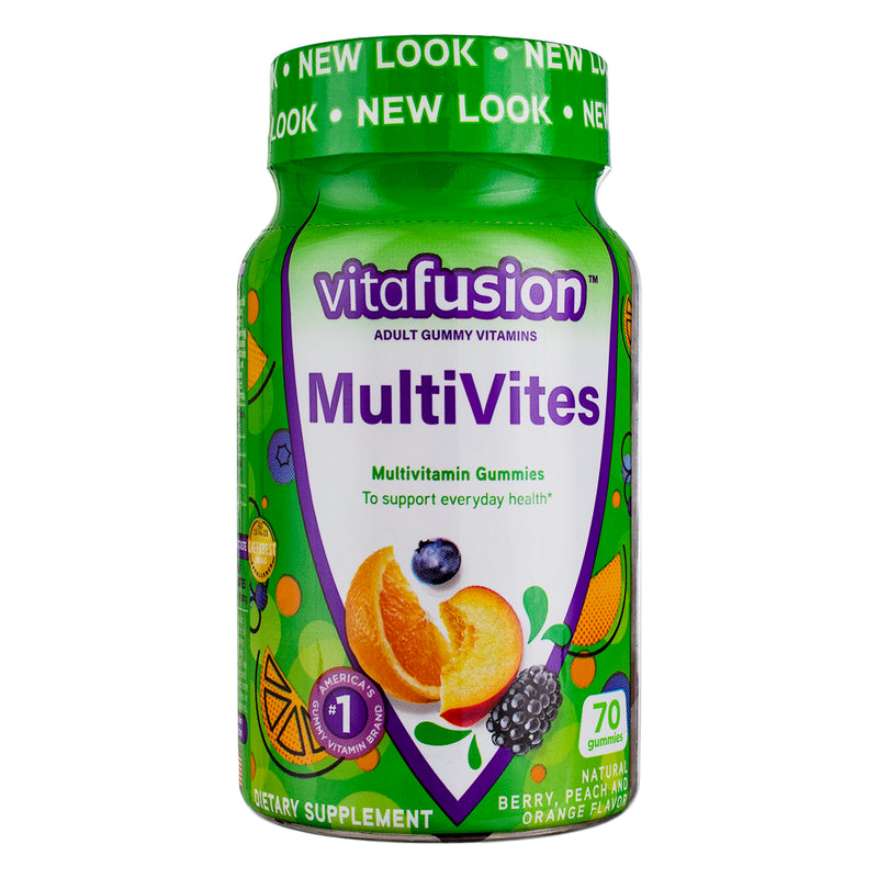 Vitafusion MultiVites Complete Multivitamin Gummies, Berry/Peach/Orange, 70 Ct