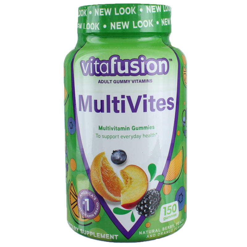 Vitafusion MultiVites Multivitamin Gummies, Natural Berry, Peach and Orange, 150 Ct