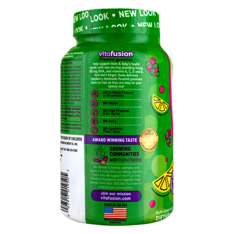 Vitafusion PreNatal Gummy Vitamins Dietary Supplement with DHA & Folic Acid, 90 Ct