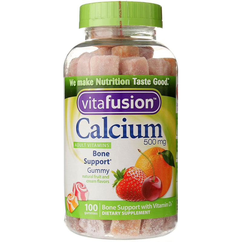 Vitafusion Calcium Gummy Vitamins Dietary Supplement, Fruit and Cream, 100 Ct