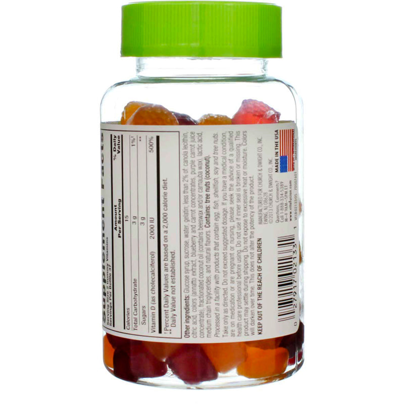 Vitafusion Vitamin D3 Gummy Vitamins Dietary Supplement, Peach/Blackberry/Strawberry, 75 Ct
