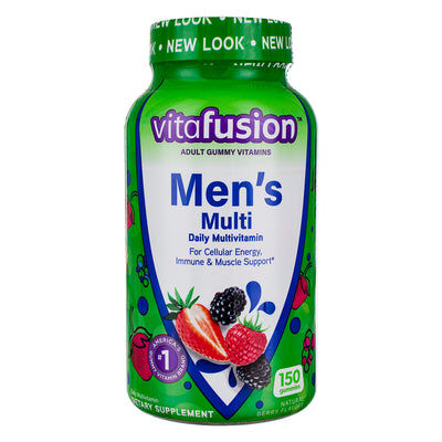 Vitafusion Men's Complete Multivitamin Gummies, Natural Berry, 150 Ct