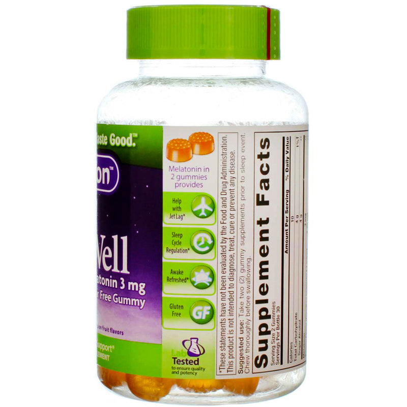 Vitafusion SleepWell Melatonin Gummies Dietary Supplement, White Tea Passion Fruit, 60 Ct
