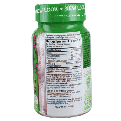 Vitafusion B12 Energy Support Gummy Vitamin Supplement, Natural Raspberry, 60 Ct
