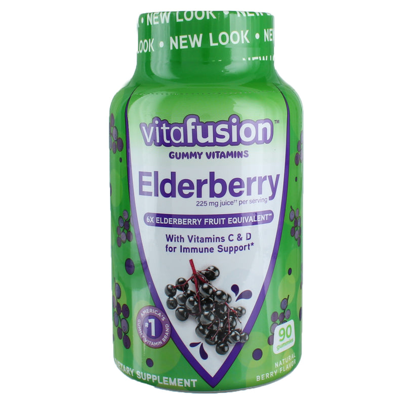 Vitafusion Elderberry Gummy Vitamins Dietary Supplement, Elderberry, 90 Ct, 225 mg