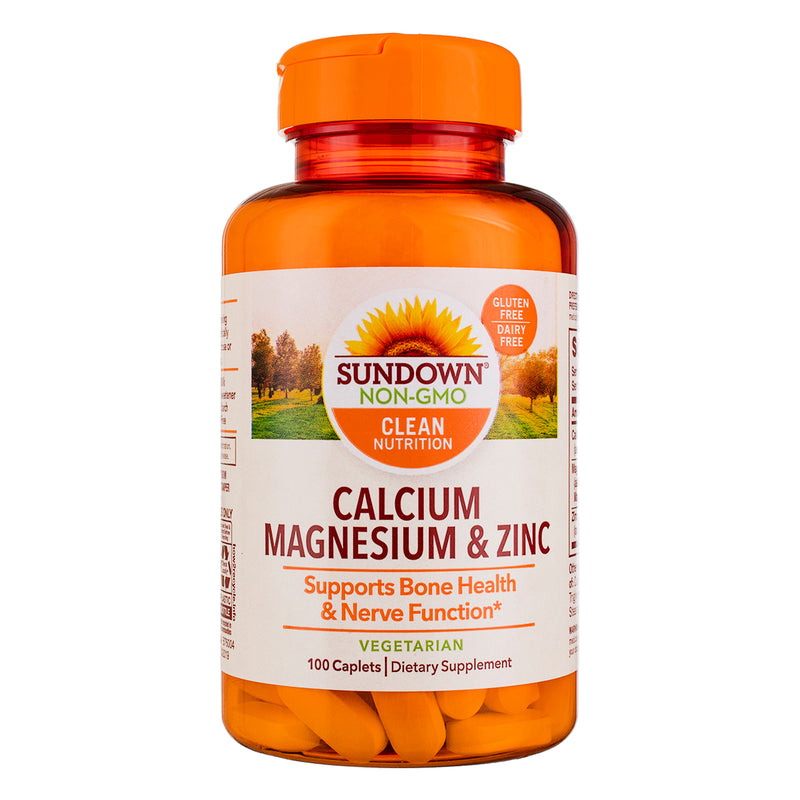 Sundown Naturals Calcium Magnesium Zinc Caplets, 100 Ct