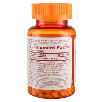 Sundown Clean Nutrition Essential Iron Tablets, 65 mg, 120 Ct